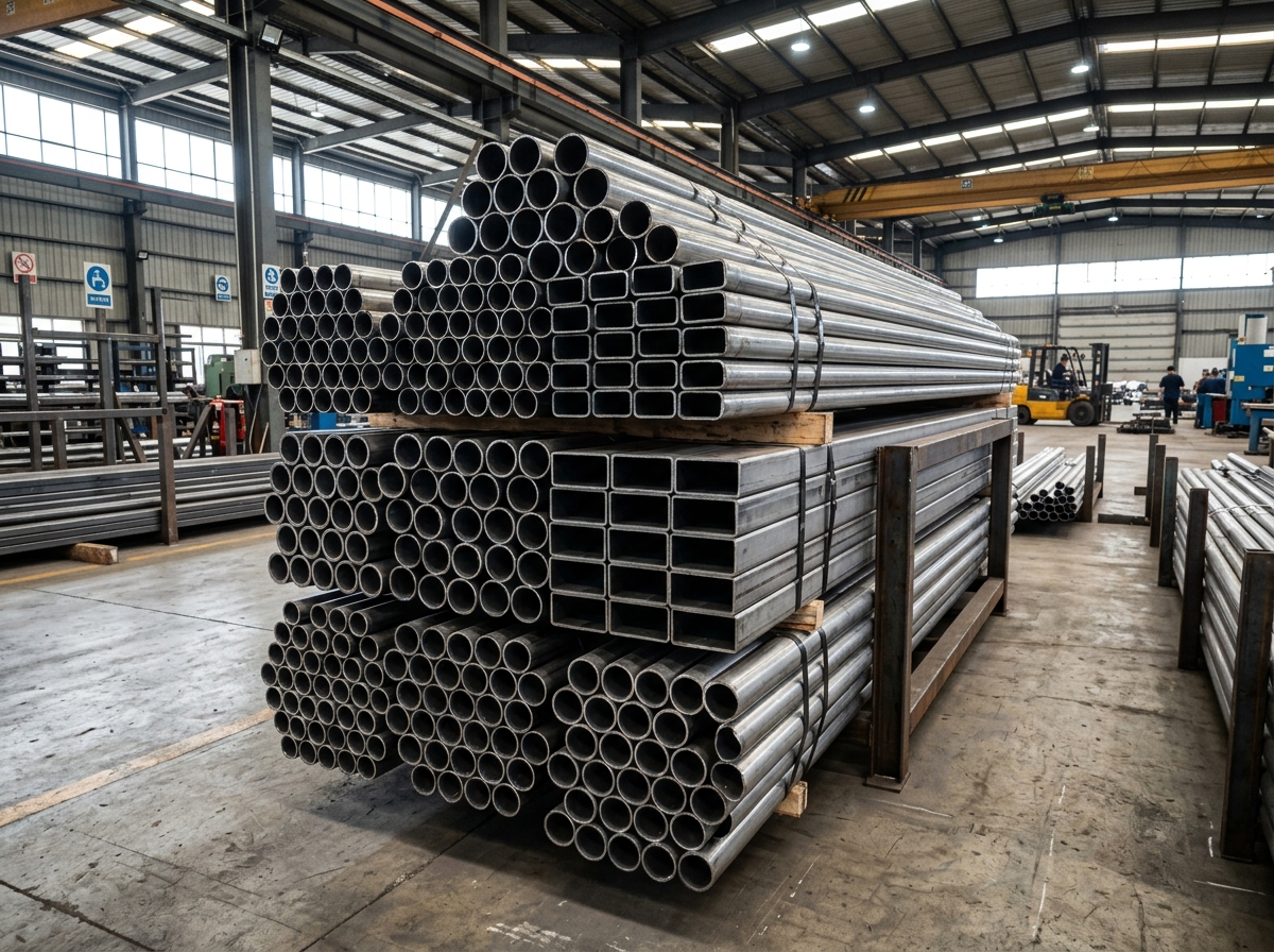 Tubos e Barras industriais de aço galvanizado e preto